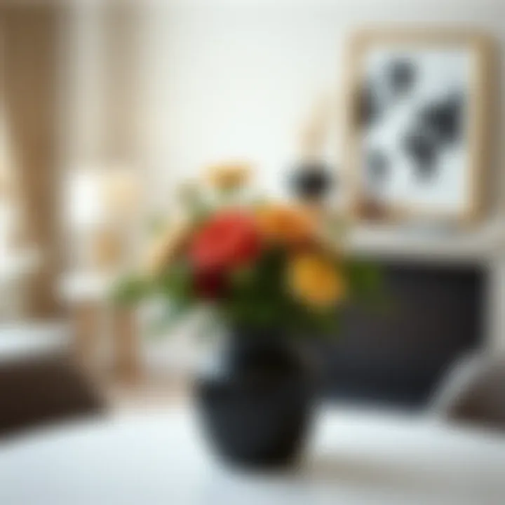Simplicity Meets Style Minimalist flower display in a chic setting