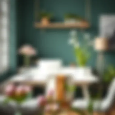 Nature's Touch in Workspaces Natural blooms enhancing a cozy workspace