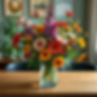 Vibrancy of Nature on Display Vibrant mixed flowers in a modern vase
