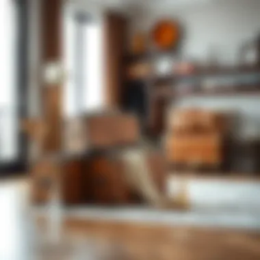 Innovative Use of Suitcases in Home Design Creative display of wooden suitcases in a modern interior