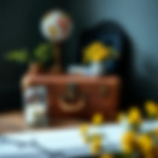 Vintage Charm in Decoration Vintage wooden suitcase as a decorative piece