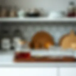 Elegant tea jar set on a stylish kitchen shelf