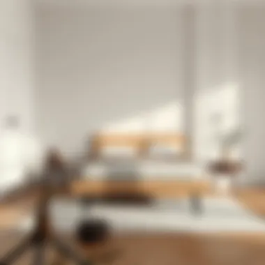 Chic single bed base in minimalist decor