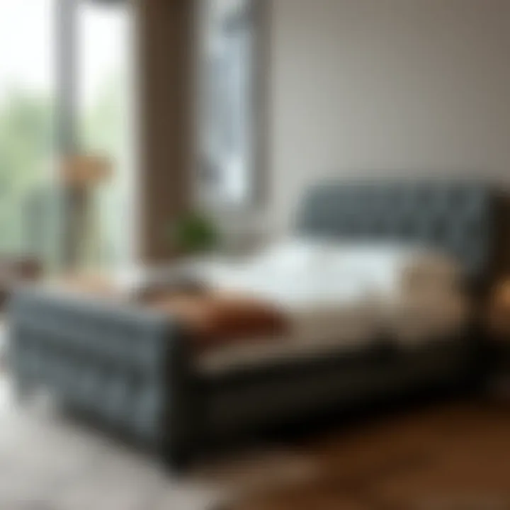 Stylish upholstered single bed base showcasing comfort