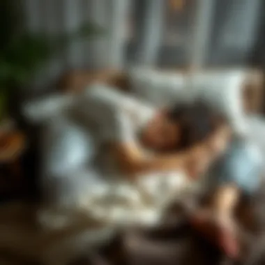 Restful Sleep on a Soft Bed Person enjoying a restful sleep on a soft bed