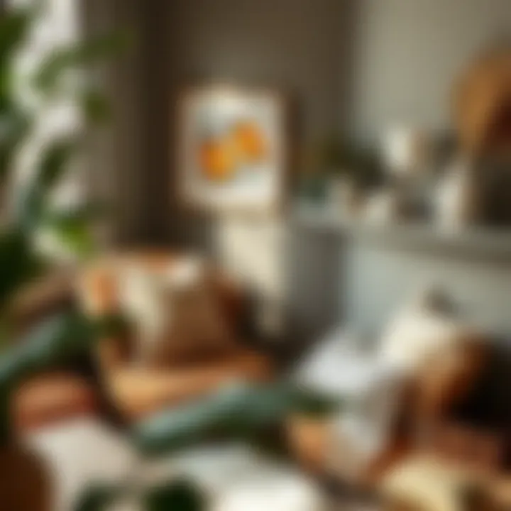 Cozy Nook with Decorative Cushions Wide armchair paired with decorative cushions in a cozy nook.