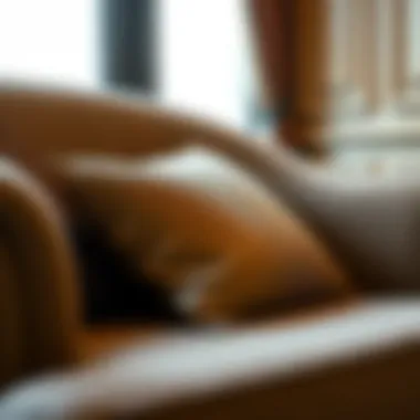 Luxurious Fabric Detail of Wide Armchair Close-up of luxurious fabric on a wide armchair.