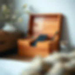 Elegant wooden phone storage box showcasing a minimalist design