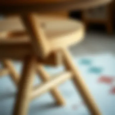 Detailed Examination of Craftsmanship Close-up of the structural features of a foldable stool