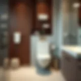 Elegant toilet paper holder in a modern bathroom setting