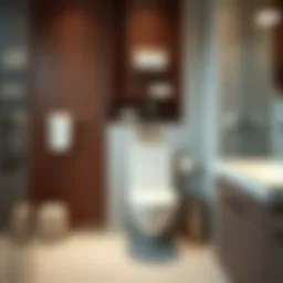 Elegant toilet paper holder in a modern bathroom setting