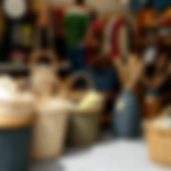 Innovative Designs of Plastic Baskets at a Market Trendy plastic baskets showcasing innovative designs at a market