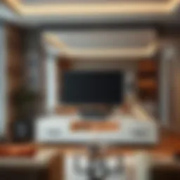 Modern TV mirror design enhancing living room aesthetics