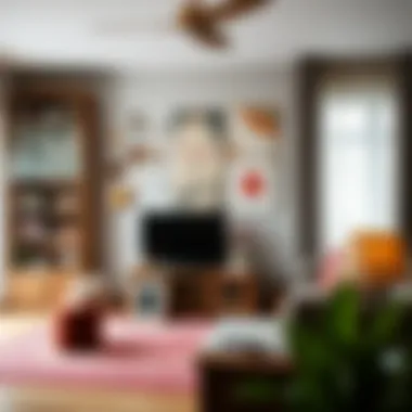 Rustic Style TV Cabinet Rustic wooden TV cabinet in a cozy living room