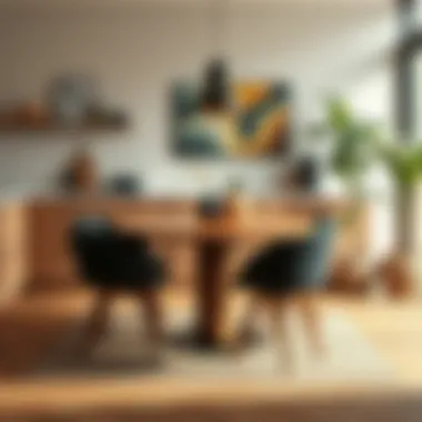 Stylish material choices for a two-person kitchen table