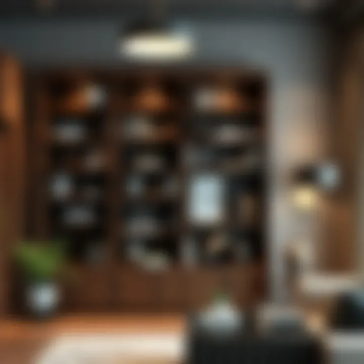 Elegant Bookshelf with Unique Features Elegant bookshelf with unique design elements