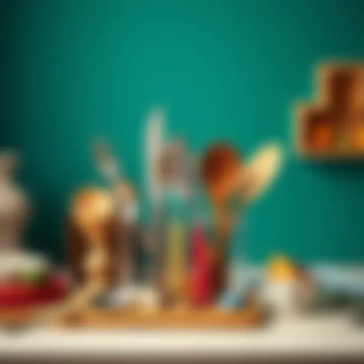 Diverse Cutlery Materials Variety of cutlery materials displayed artistically