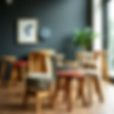Different types of stools showcasing variety