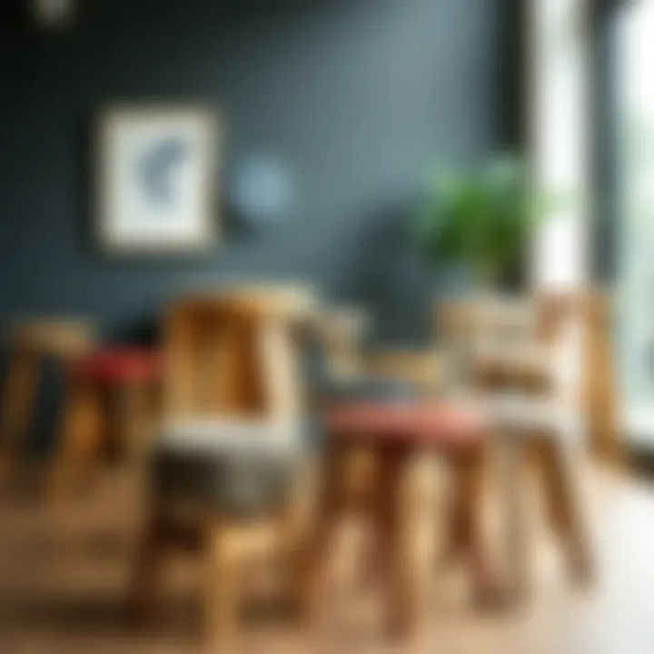 Different types of stools showcasing variety