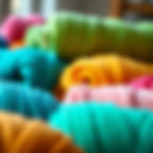 Luxurious velvet yarn rolls showcasing vibrant colors