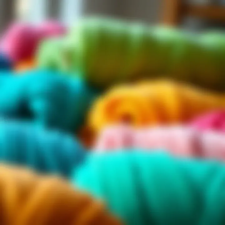 Colorful Velvet Yarn Collection Luxurious velvet yarn rolls showcasing vibrant colors