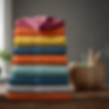 A vibrant display of towels in various colors and textures