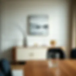 Elegant dining room console featuring modern design elements