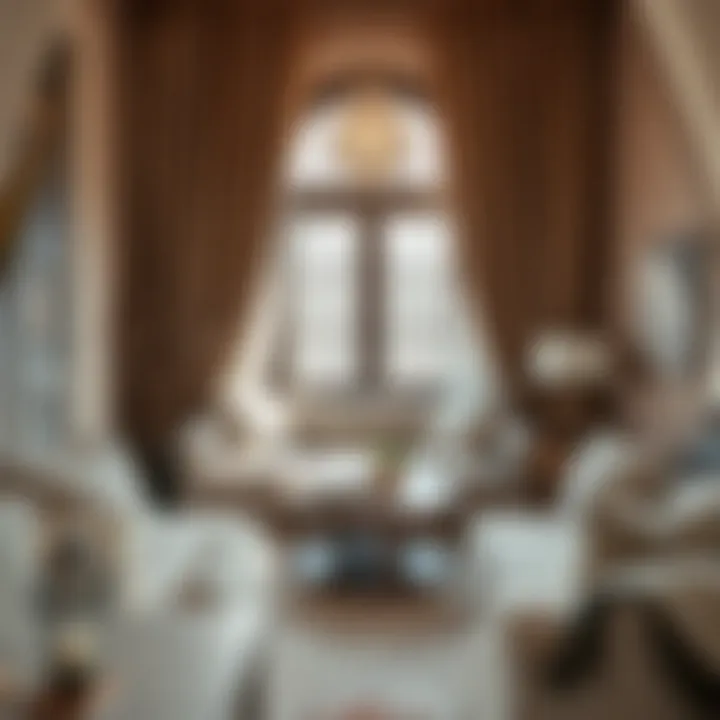Cozy Reading Nook with Taupe Accents Cozy reading nook adorned with taupe curtains and complementary furniture.