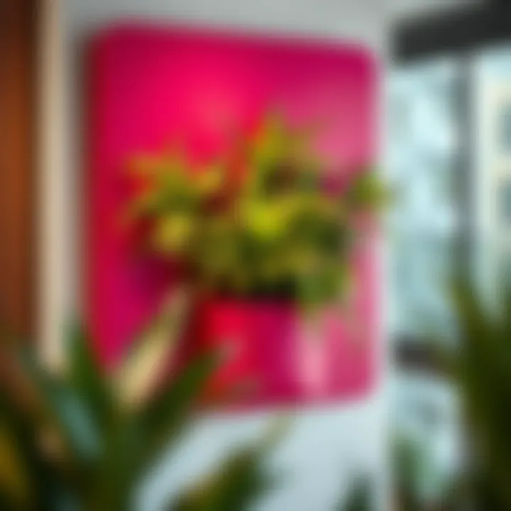 Contemporary wall planter showcasing vibrant greenery