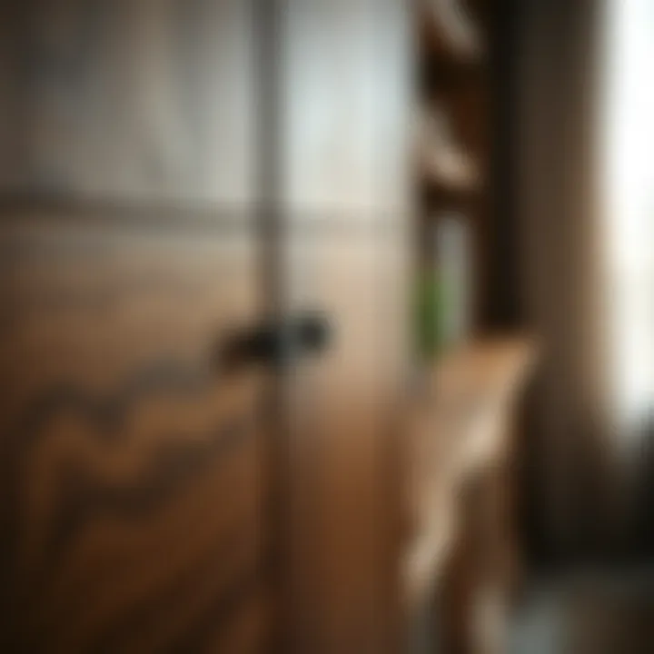 Intricate Textures of Wood Close-up view of the textures on a wooden cabinet