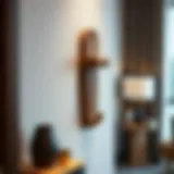 Elegant wooden wall hook displaying modern decor
