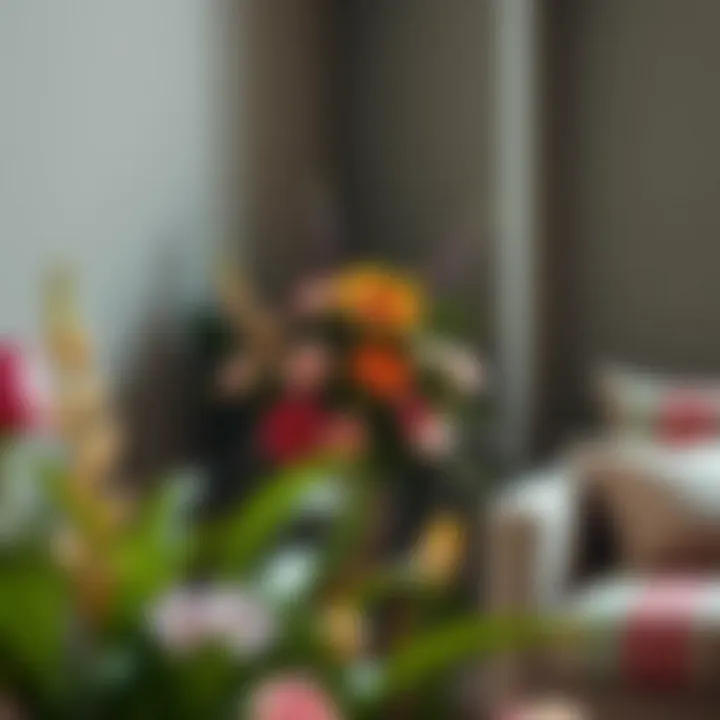 Stylish Corner Floral Display Stylish corner floral display that captivates the eye