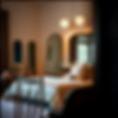 Stylish Arrangement of Mirrors Stylish arrangement of mirrors in a cozy bedroom