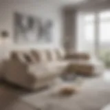 Elegant corner sofa set with a bed feature in a modern living room