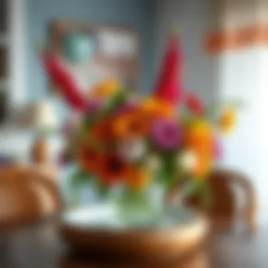 Colorful Centerpiece Arrangement Colorful centerpiece arrangement featuring seasonal flowers