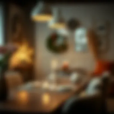 Cozy Dining Atmosphere Cozy dining atmosphere with ambient lighting and decorative elements