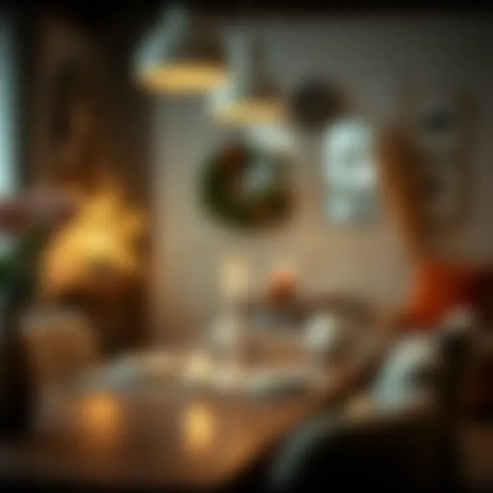 Cozy Dining Atmosphere Cozy dining atmosphere with ambient lighting and decorative elements