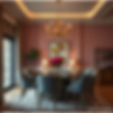 Chic dining area featuring a blend of colors and textures
