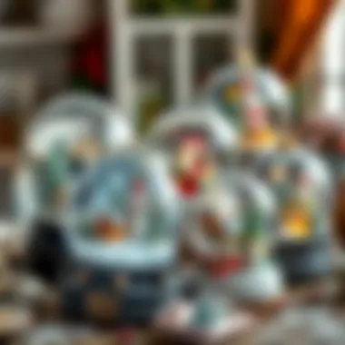 A collection of snow globes representing various holiday themes