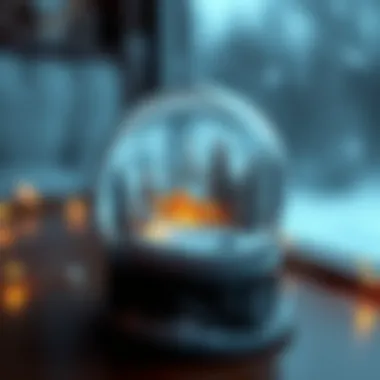 A beautifully crafted snow globe capturing a winter scene