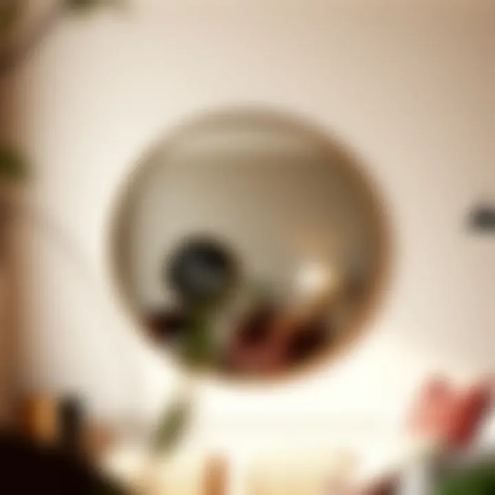 Stylish round mirror as a focal point in a contemporary room