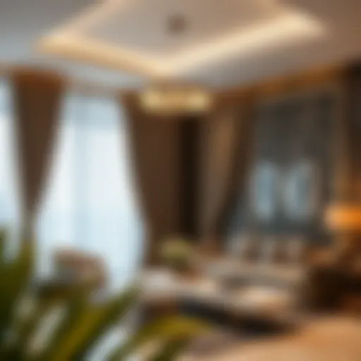 Elegant zebra curtain design in a modern living room